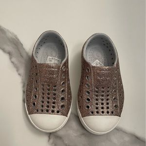 Toddler Native Shoes - Brand New! Gold/Silver sparkle. Size C6.